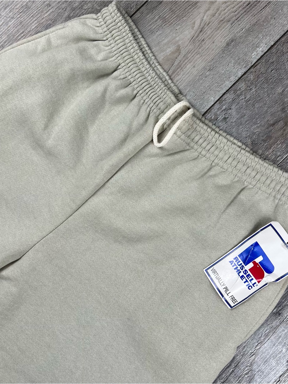 Russell Athletic Vintage 90s Sweatpants XL Made in USA NuBlend Beige Deadstock